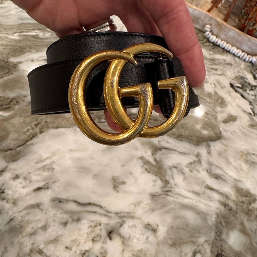 Gucci Black and Gold Women's Belt